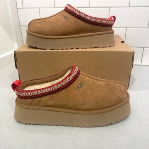 UGG Tazz Chestnut Platform Mule Clog Slipper - Picture 4 of 8